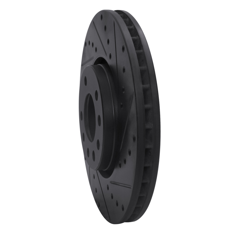 Cadillac BLS Brake Rotor (1) - Front Right - R1 Concepts - Drilled & Slotted - Black - `03-`11
